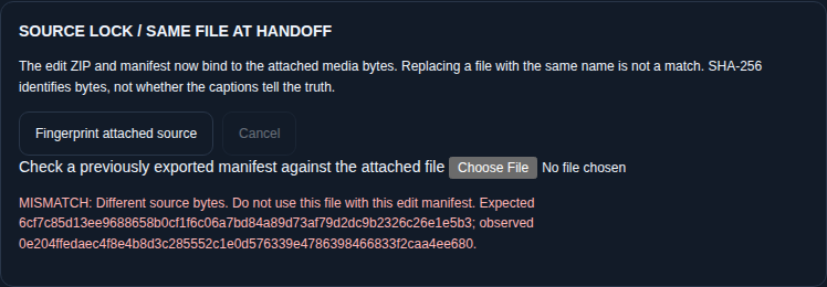 Source Lock rejects a same-name changed source file